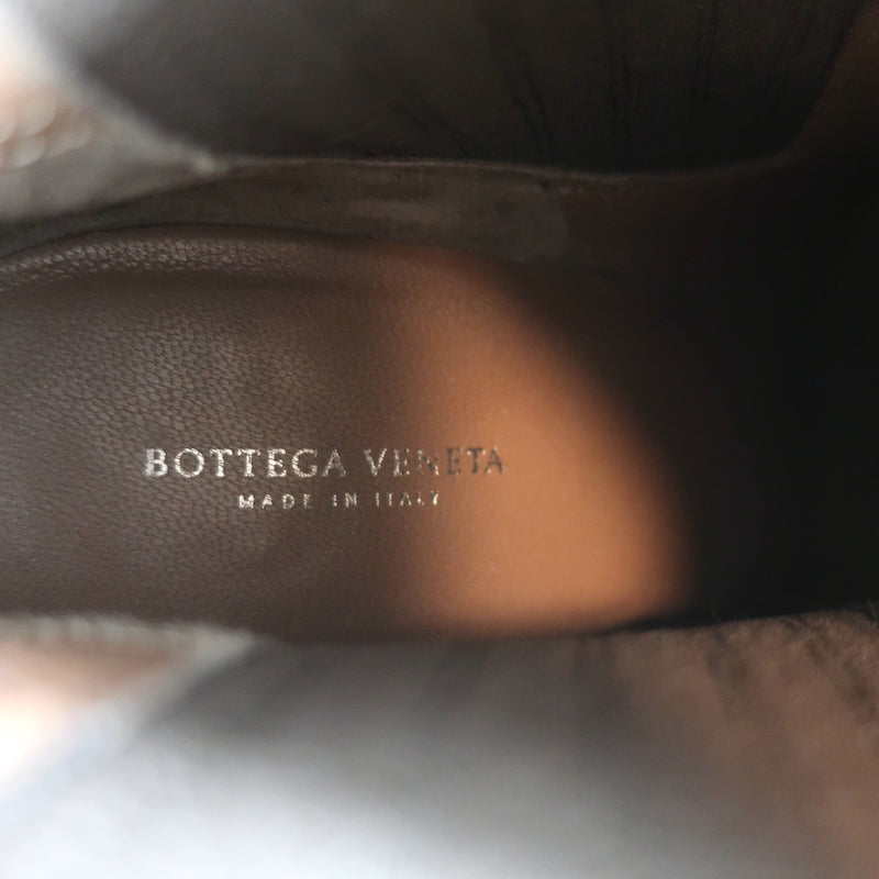 Bottega Veneta Ankle Boots Dark Brown Suede Size 41 High Heel Chelsea Booties