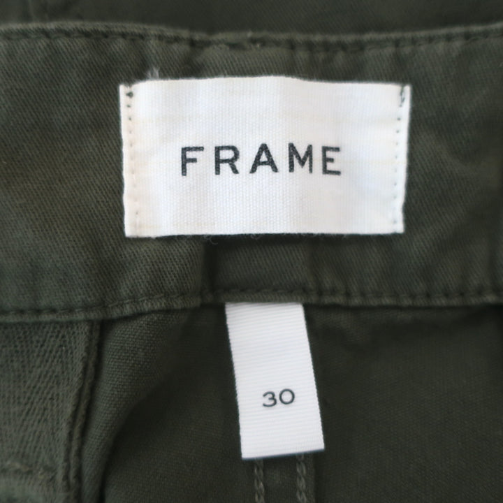 Frame Relaxed Utility Pants Washed Surplus Green Cotton Size 30