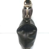 Gucci Creole Horsebit Hobo Dark Brown Leather Small Shoulder Bag
