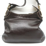 Gucci Creole Horsebit Hobo Dark Brown Leather Small Shoulder Bag