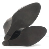 Brunello Cucinelli Wedge Ankle Boots Dark Brown Leather Size 41 Chelsea Booties