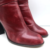 Marc Jacobs High Heel Ankle Boots Red Leather Size 40.5