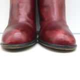 Marc Jacobs High Heel Ankle Boots Red Leather Size 40.5