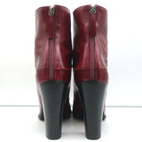 Marc Jacobs High Heel Ankle Boots Red Leather Size 40.5
