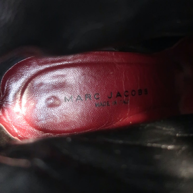 Marc Jacobs High Heel Ankle Boots Red Leather Size 40.5
