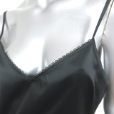Christian Dior Boutique Camisole Black Stretch Satin Size US 10 V-Neck Tank Top