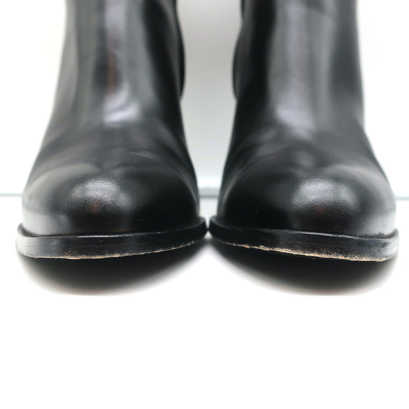 Marni Cutout-Heel Ankle Boots Black Leather Size 41
