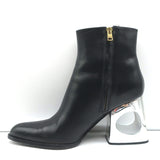 Marni Cutout-Heel Ankle Boots Black Leather Size 41