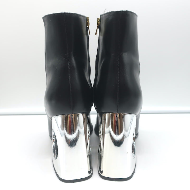 Marni Cutout-Heel Ankle Boots Black Leather Size 41
