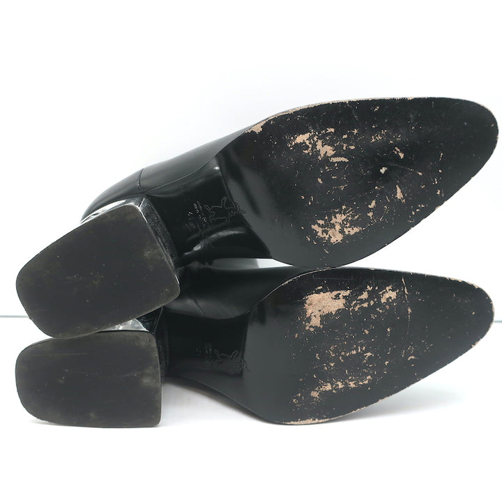 Marni Cutout-Heel Ankle Boots Black Leather Size 41