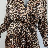 Tom Ford Leopard Print Silk Trench Coat Size 38