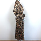 Tom Ford Leopard Print Silk Trench Coat Size 38