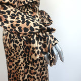 Tom Ford Leopard Print Silk Trench Coat Size 38