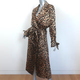 Tom Ford Leopard Print Silk Trench Coat Size 38