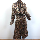 Tom Ford Leopard Print Silk Trench Coat Size 38