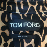 Tom Ford Leopard Print Silk Trench Coat Size 38