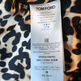 Tom Ford Leopard Print Silk Trench Coat Size 38