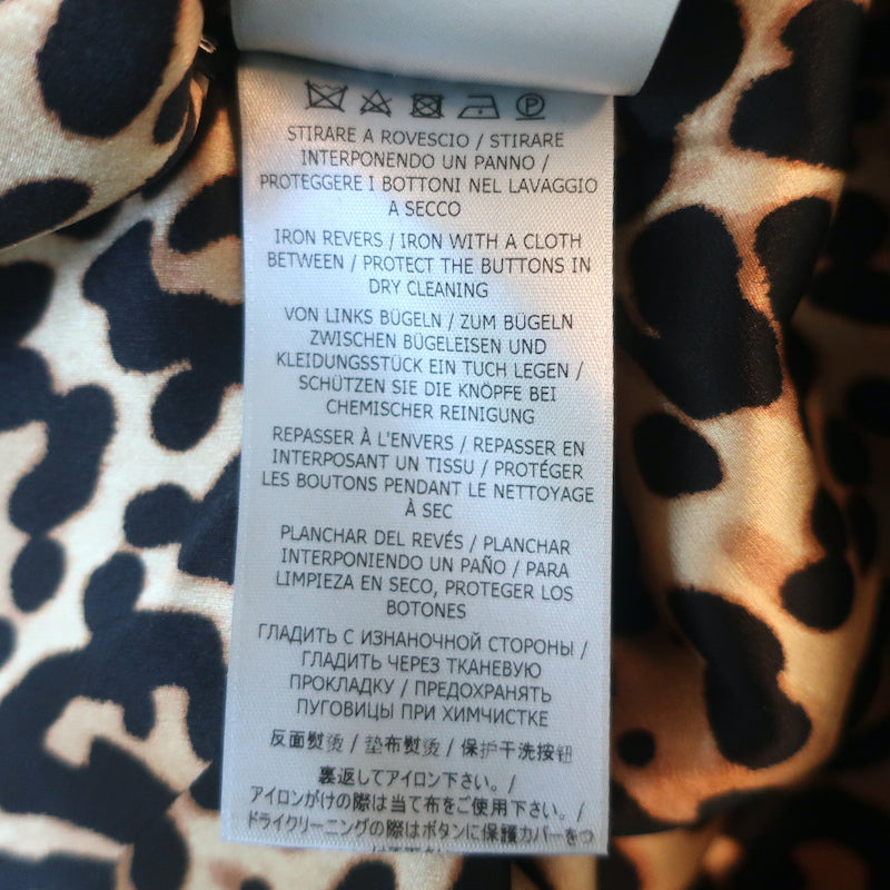 Tom Ford Leopard Print Silk Trench Coat Size 38
