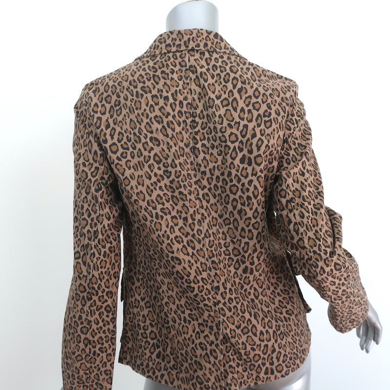 Nili Lotan Blazer Addison Leopard Print Cotton Size 4 One-Button Jacket