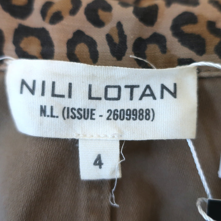 Nili Lotan Blazer Addison Leopard Print Cotton Size 4 One-Button Jacket