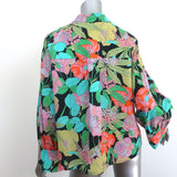 Momoni Blouse Franklin Floral Print Seersucker Size 40 Long Sleeve Top NEW