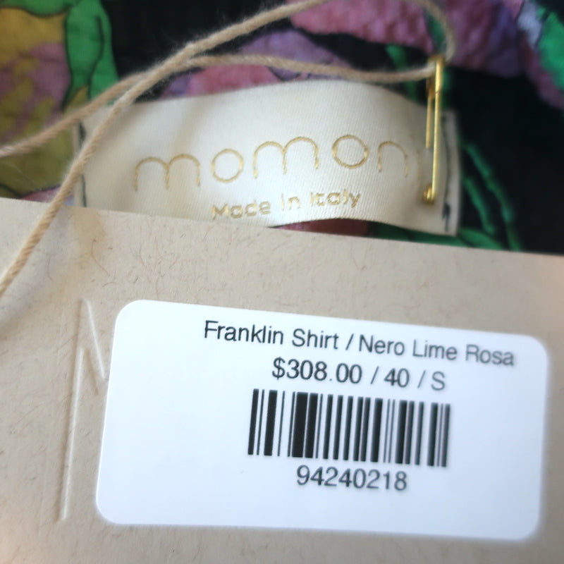 Momoni Blouse Franklin Floral Print Seersucker Size 40 Long Sleeve Top NEW