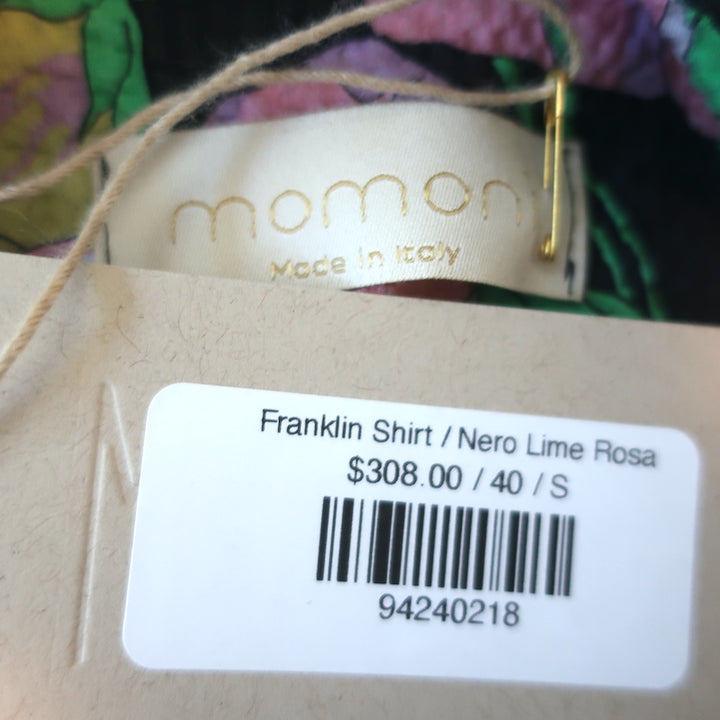 Momoni Blouse Franklin Floral Print Seersucker Size 40 Long Sleeve Top NEW