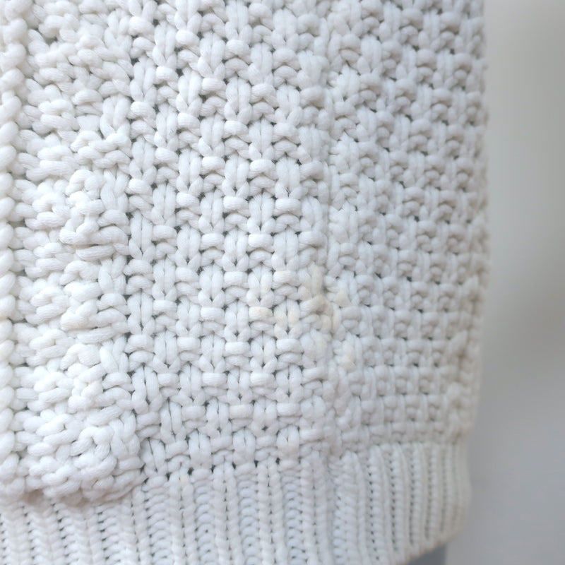 SEA Eyelet-Sleeve Sweater White Cable Knit Size Extra Small Short Sleeve Top