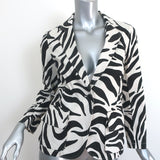 Nili Lotan Blazer Addison Zebra Print Cotton Size 4 One-Button Jacket NEW