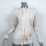 Brodie Cashmere Gold Foil Zip-Up Hoodie Sweater Cream Size Small