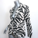 Nili Lotan Blazer Addison Zebra Print Cotton Size 4 One-Button Jacket NEW