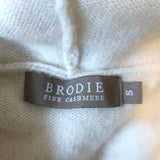 Brodie Cashmere Gold Foil Zip-Up Hoodie Sweater Cream Size Small