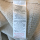 Brodie Cashmere Gold Foil Zip-Up Hoodie Sweater Cream Size Small