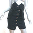IRO High Waisted Mini Skirt Gwlady Black Stretch Wool Size 36