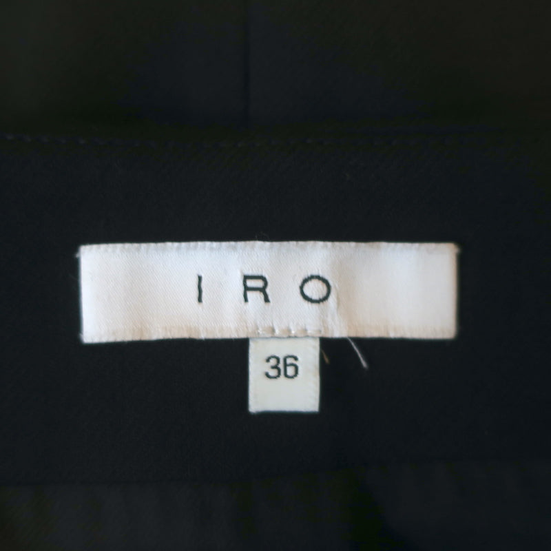 IRO High Waisted Mini Skirt Gwlady Black Stretch Wool Size 36