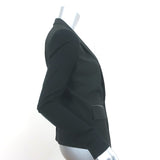 Cut25 Elbow Patch Blazer Black Leather-Trim Wool Size 36 One-Button Jacket
