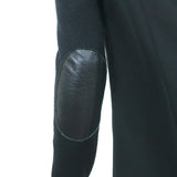 Cut25 Elbow Patch Blazer Black Leather-Trim Wool Size 36 One-Button Jacket