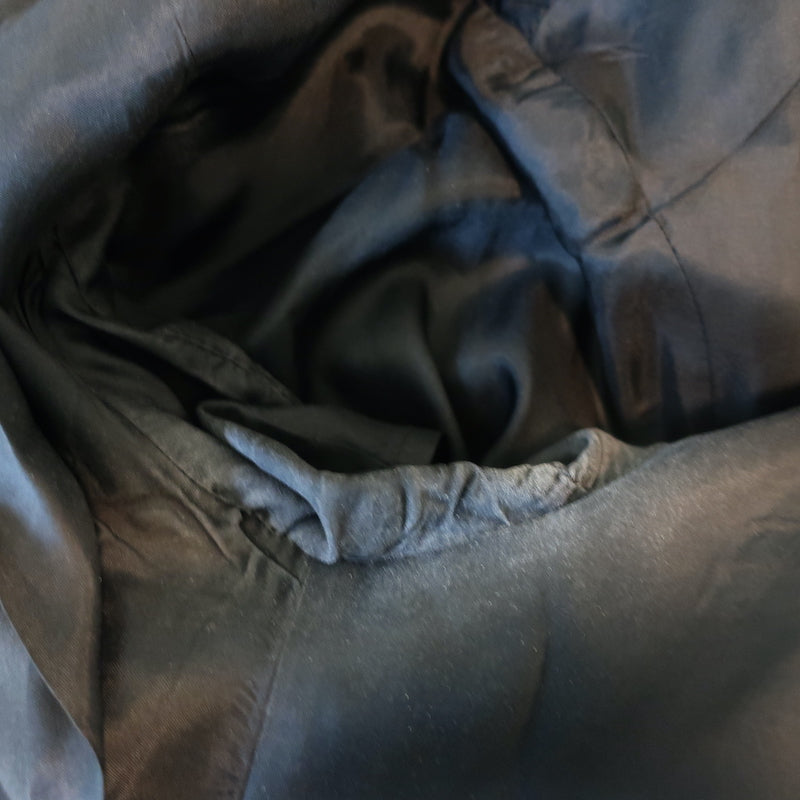 Cut25 Elbow Patch Blazer Black Leather-Trim Wool Size 36 One-Button Jacket