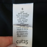 Cut25 Elbow Patch Blazer Black Leather-Trim Wool Size 36 One-Button Jacket