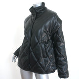 Apparis Liliane Quilted Faux Leather Puffer Jacket Black Size Large