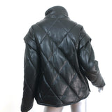 Apparis Liliane Quilted Faux Leather Puffer Jacket Black Size Large