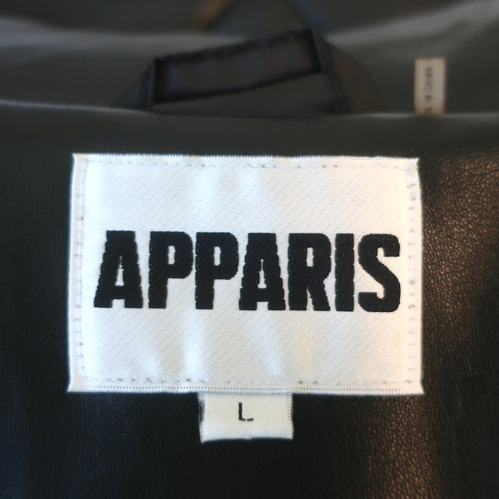Apparis Liliane Quilted Faux Leather Puffer Jacket Black Size Large
