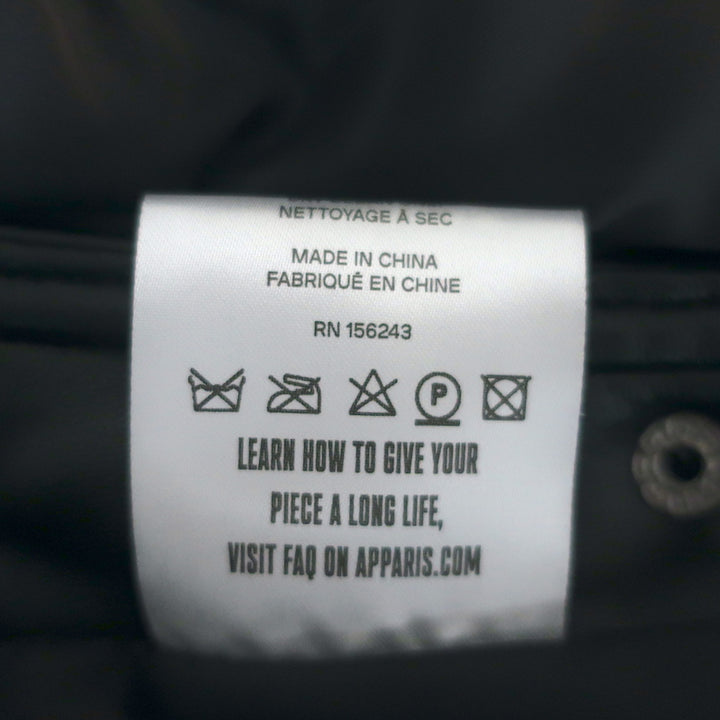 Apparis Liliane Quilted Faux Leather Puffer Jacket Black Size Large