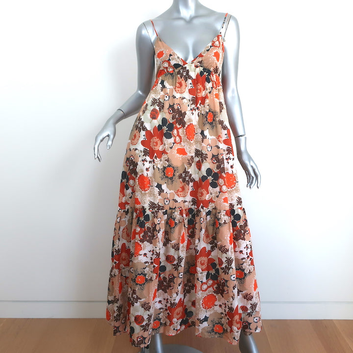 Faithfull The Brand Maxi Dress Anisha Floral Print Cotton Size Extra Small NEW