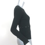 A.L.C. Removable Hem Top Black Ribbed Knit Size Small Crewneck Pullover