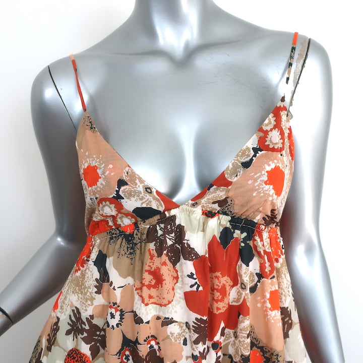 Faithfull The Brand Maxi Dress Anisha Floral Print Cotton Size Extra Small NEW