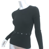 A.L.C. Removable Hem Top Black Ribbed Knit Size Small Crewneck Pullover