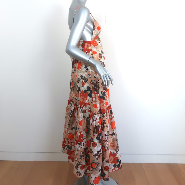 Faithfull The Brand Maxi Dress Anisha Floral Print Cotton Size Extra Small NEW
