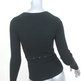 A.L.C. Removable Hem Top Black Ribbed Knit Size Small Crewneck Pullover