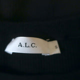 A.L.C. Removable Hem Top Black Ribbed Knit Size Small Crewneck Pullover
